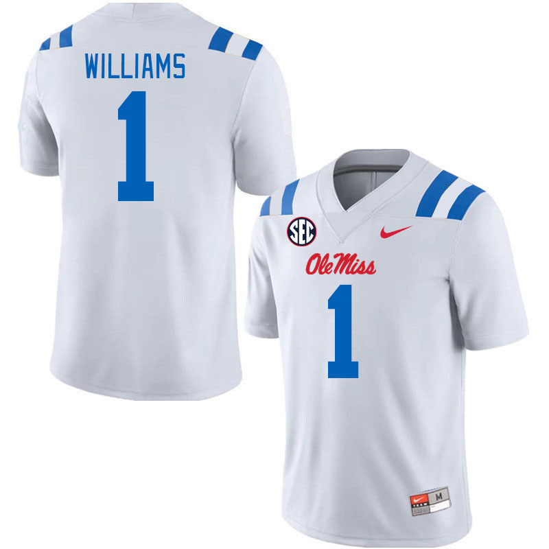 Men #1 Ayden Williams Ole Miss Rebels 2024 New Uniforms College Football Jerseys Stitched-White